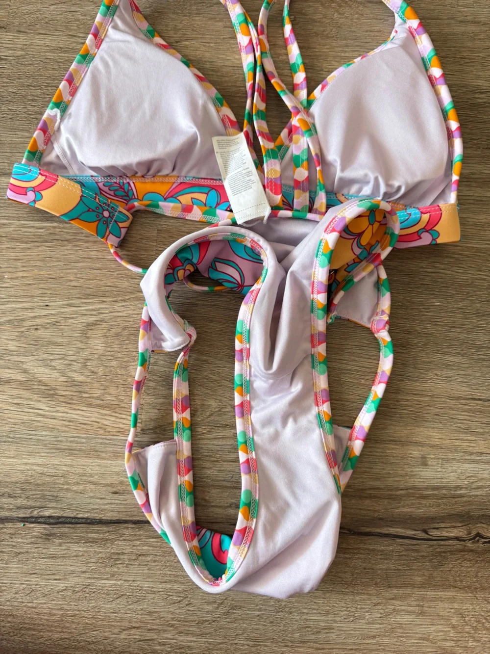 Cupshe Multicolor Floral Paisley‎ V‑Neck Strappy Bikini Set